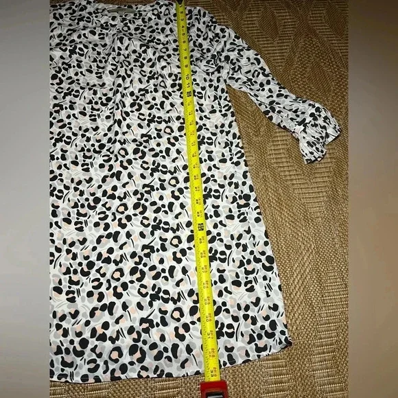 Ann Taylor Loft Women's Petite Long Sleeve Animal Print Mini Dress, Size Small - Picture 6 of 11